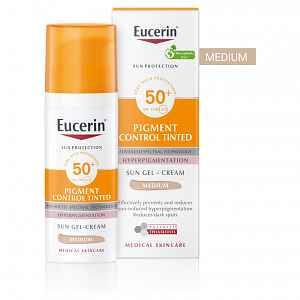 Eucerin Oil Control Ochranný krémový gel na opalování na obličej SPF 50+ světlý 50 ml