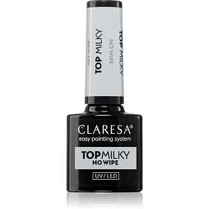 Claresa UV/LED Top Milky No Wipe gelový vrchní lak na nehty 5 g