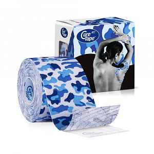 CureTape Art 5 cm x 5 m kineziologický tejp Army Blue