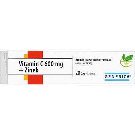 Generica Vitamin C 600 mg + Zinek 20tbl.