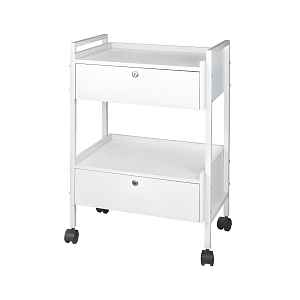 Kosmetický stolek na kolečkách se 2 zásuvkami Weelko Easy+, bílý (1019)