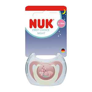NUK First Choice Night dudlík 6-18m 1ks mix barev