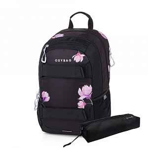 Oxybag OXY SPORT - set 2 ks: studentský batoh Flowers, penál