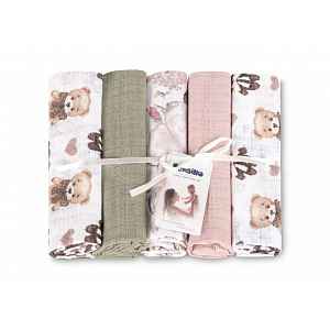 SENSILLO Tetra pleny Basic 70×80 cm Teddy Pink – sada 5 ks, 100% bavlna