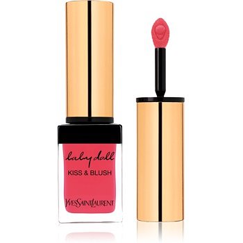 Yves Saint Laurent Baby Doll Kiss & Blush rtěnka na rty a tváře s matným efektem odstín 18 Rose Provocant 10 ml