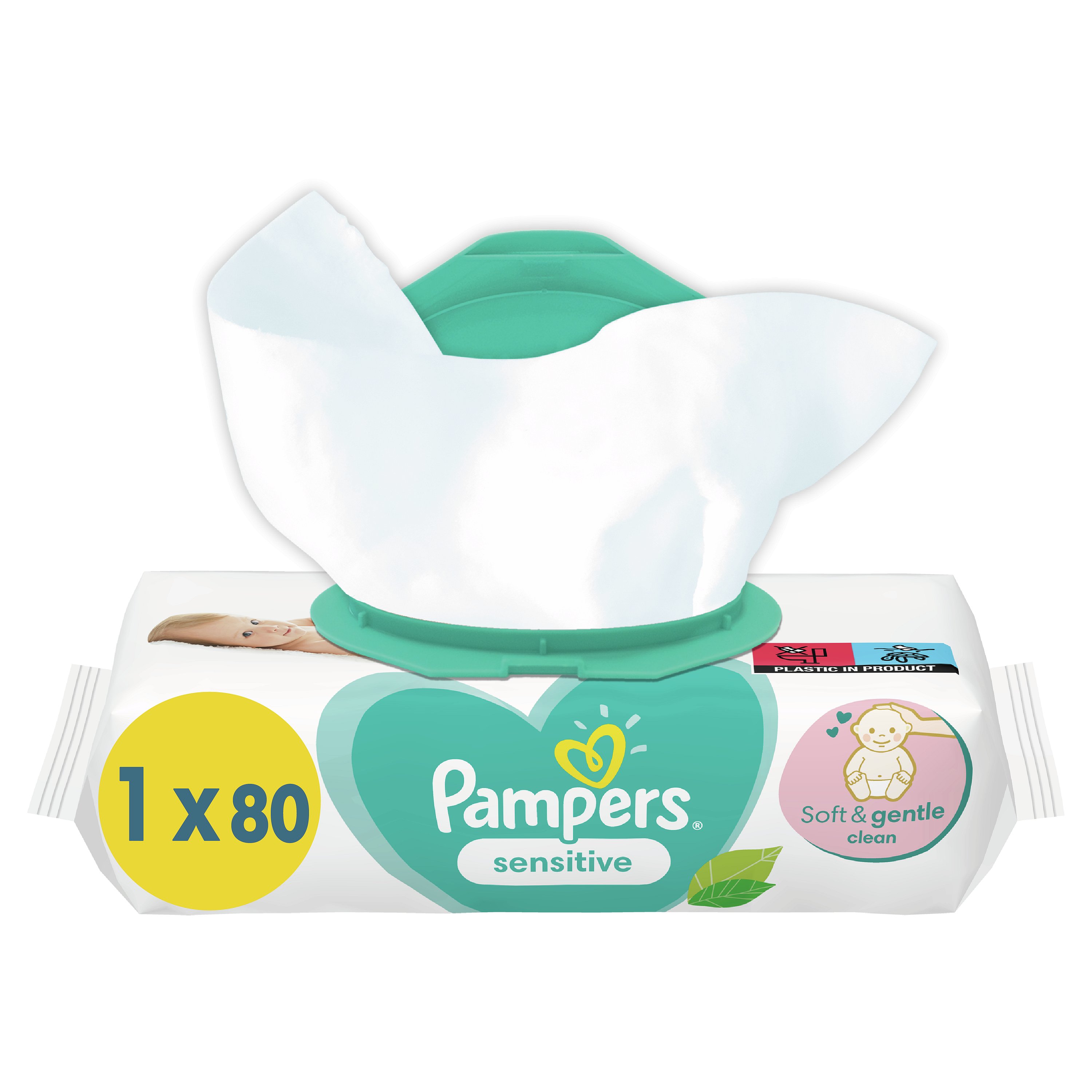 Pampers Sensitive Baby Dětské Čisticí Ubrousky 15x80ks