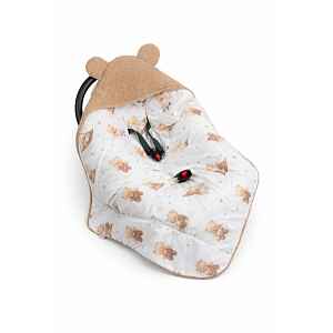 Baby Nellys Oteplená zavinovací deka s kapucí, bavlna, 90 x 90 cm - Kouzelný Méda