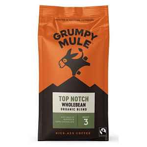 Grumpy Mule Top Notch Wholebean Coffee, 100 % Arabica, zrnková káva, BIO, 200 g