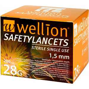 LANCETY WELLION JEDNORÁZOVÉ BEZPEČNOSTNÍ 28G, 100KS