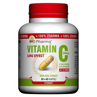 Vitamín C 500mg long effect cps.60+60