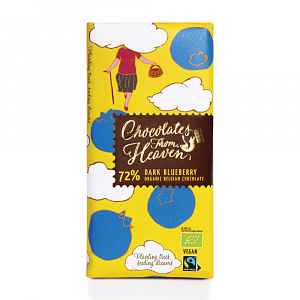 Chocolates from Heaven BIO hořká čokoláda s borůvkami 72% 100 g