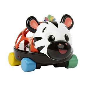 OBALL Autíčko a chrastítko 2v1 Curious Car zebra Zen™