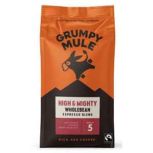 Grumpy Mule High & Mighty Wholebean Coffee, 100 % Arabica, zrnková káva, BIO, 200 g