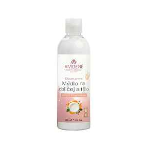 Jemné dětské mýdlo na obličej a tělo Amoené Apricot - meruňka a heřmánek, 200 ml + dárek zdarma