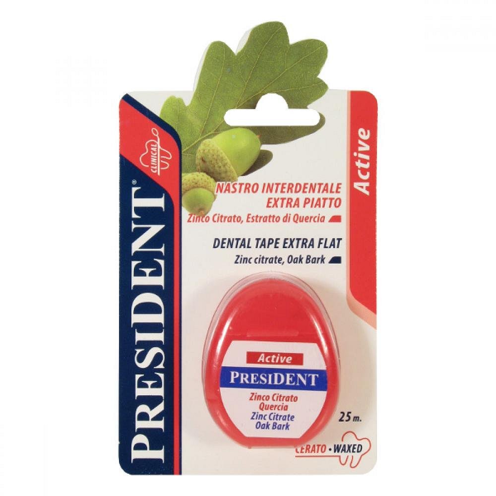 PresiDENT Active Dent.niť vosk. extra plochá 25m