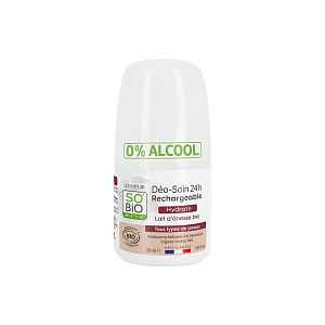 SO’BiO étic Deodorant 24h hydratační s oslím mlékem BIO roll-on znovuplnitelný 50 ml