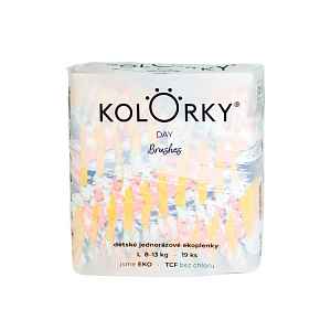 KOLORKY DAY - štětce - L (8-13 kg) - 19 ks - jednorázové eko plenky