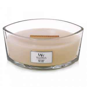 Woodwick White Honey vonná svíčka s dřevěným knotem (hearthwick) 453,6 g