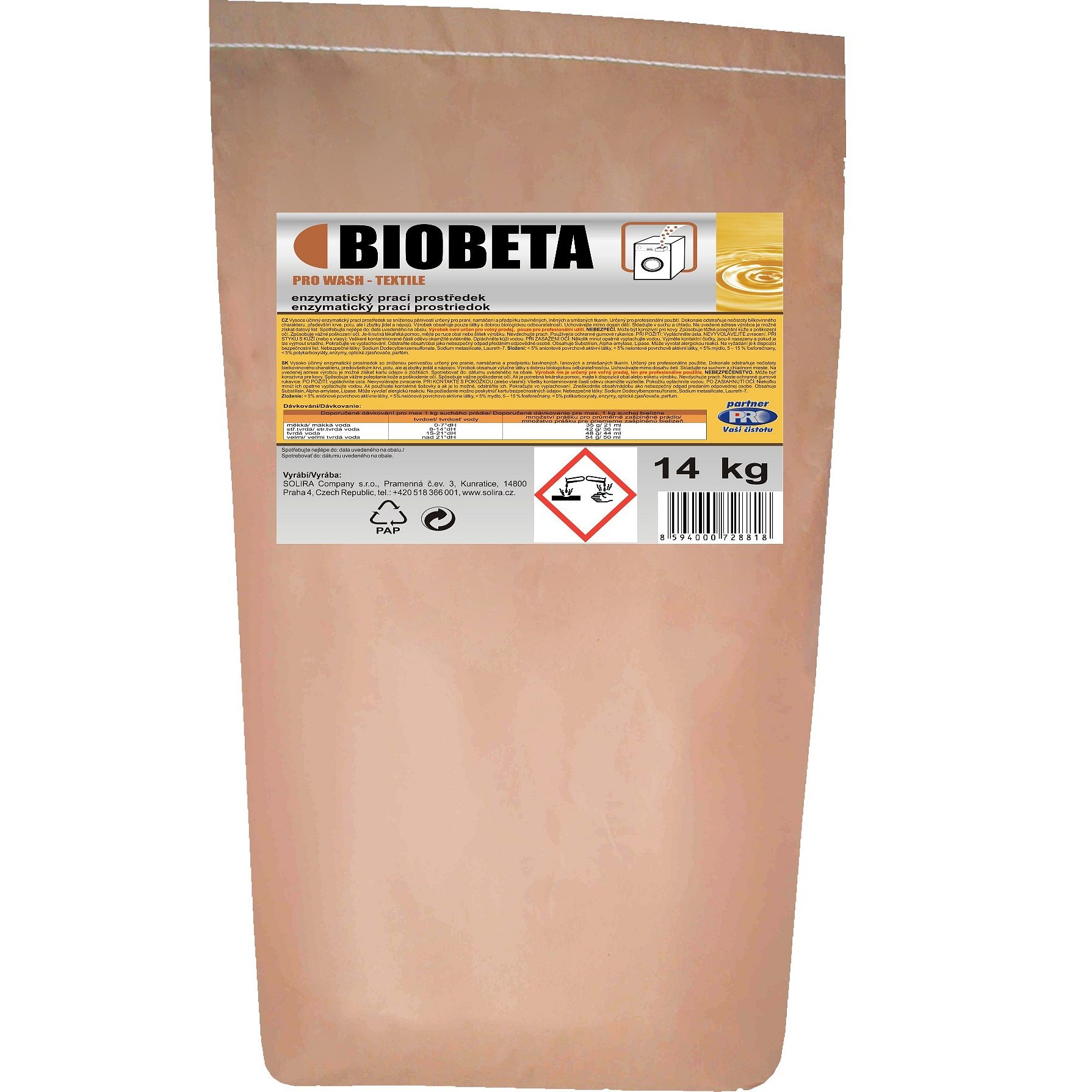 BIOBETA PRO enzymatický prací prostředek 14 kg