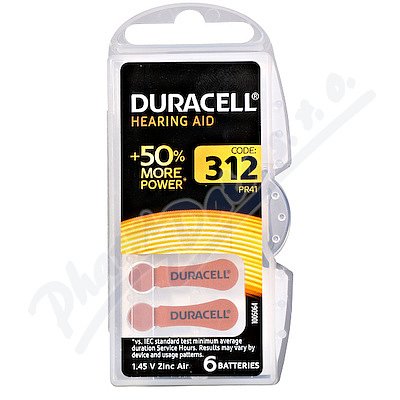 Duracell DA312 PR41 baterie do naslouchadel 6ks