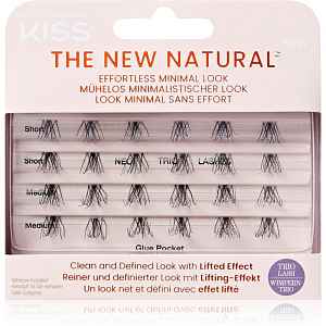 KISS The New Natural Effortless Minimal Look trsové nalepovací řasy bez uzlíku Trio 01 24 ks
