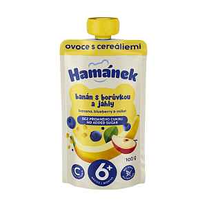 HAMÁNEK Jablko s banánem, borůvkou a jáhly 6m+ 100 g