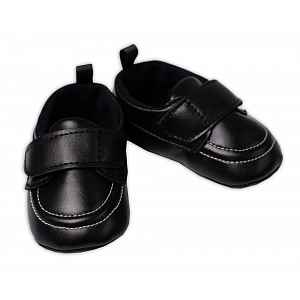 YO ! Kojenecké capáčky, botičky Boy, na suchý zip, prošívané černé vel. 9-15 m