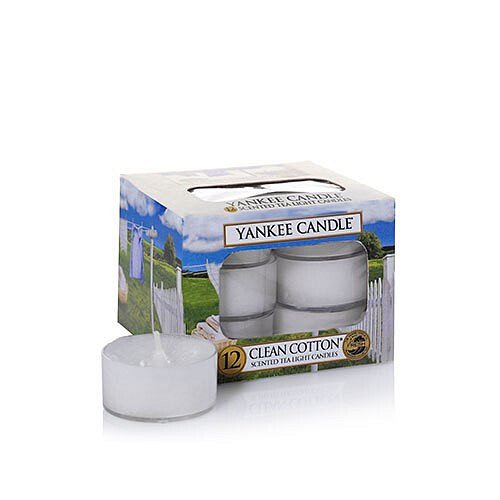Yankee Candle Aromatické čajové svíčky Clean Cotton  12 x 9,8 g