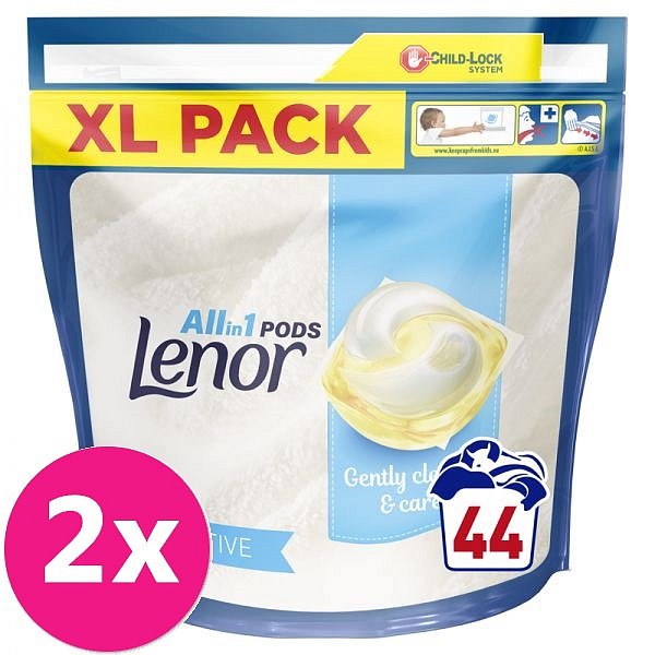 2x LENOR Sensitive kapsle na praní 44 ks