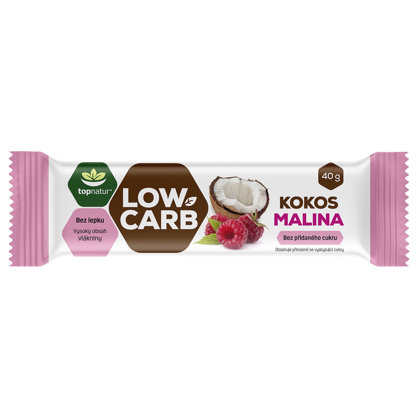 Topnatur Low Carb Tyčinka kokos&malina 40 g