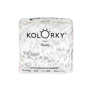 KOLORKY DAY - srdce - M (5-8 kg) - 21 ks - jednorázové eko plenky