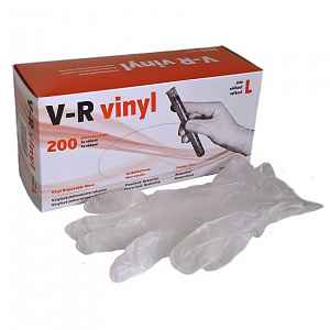 Rukavice vinylové V-R vel.L bezprašné 200ks
