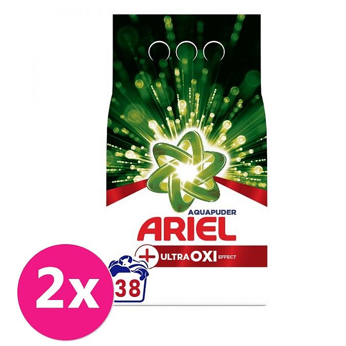 2x ARIEL AquaPuder OXI Extra hygiene prací prášek 38 pd