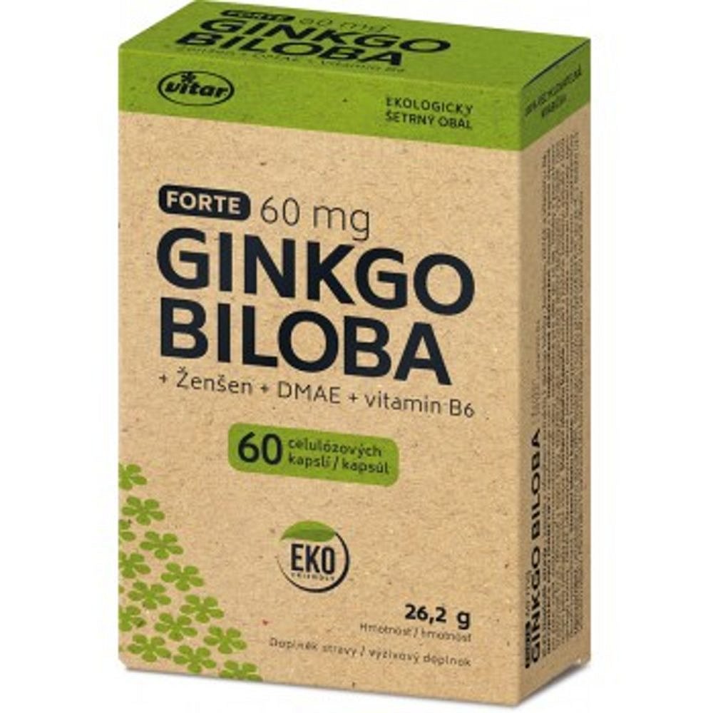 VITAR EKO Ginkgo biloba 60mg + DMAE + vitamn B6 60 kapslí