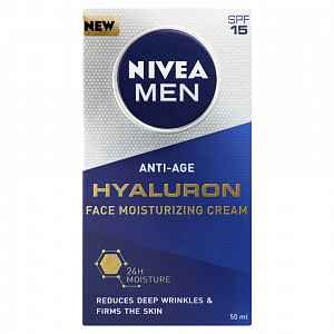 Hydratační krém proti vráskám Nivea Men Hyaluron SPF 15 (Face Moisturizing Cream) 50 ml