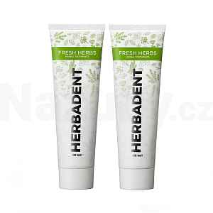 Herbadent Fresh Herbs Bylinná zubní pasta 75 g dvojbalení