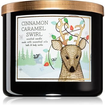 Bath & Body Works Cinnamon Caramel Swirl vonná svíčka II. 411 g