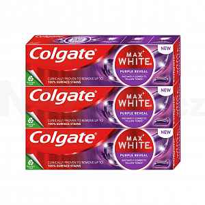 Colgate Max White Purple Reveal bělicí zubní pasta 3x 75 ml