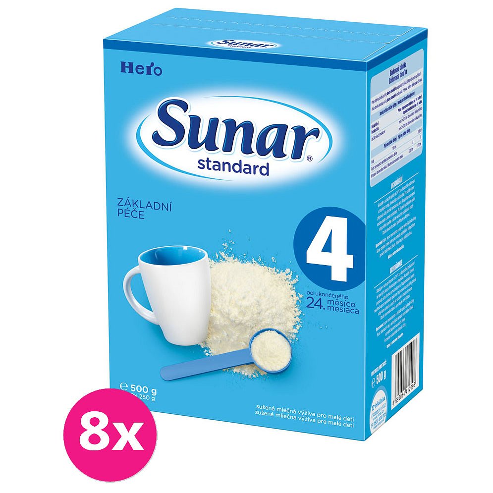 8x SUNAR Standard 4 (500g) – kojenecké mléko