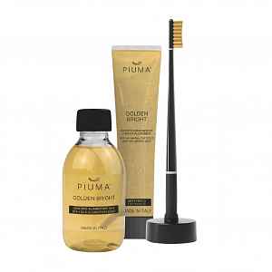 Piuma Dárkový set na péči o zuby 5 ks Golden Bright