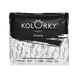 KOLORKY NIGHT - M (5-8 kg) - 21 ks - noční jednorázové eko plenky