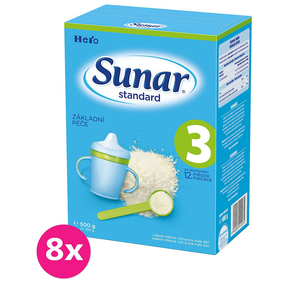 8x SUNAR Standard 3 (500g) - kojenecké mléko