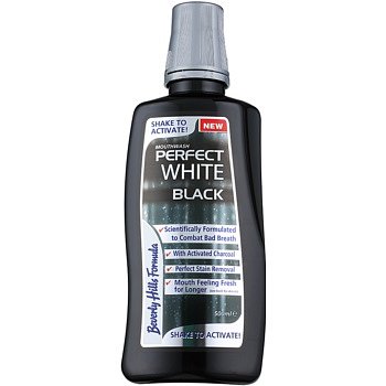 Beverly Hills Formula Perfect White Black bělicí ústní voda s aktivním uhlím pro svěží dech  500 ml