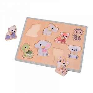 Jouéco the Wildies Family dřevěné puzzle s úchyty 18m+