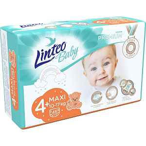 LINTEO BABY Plenky Baby Prémium MAXI+ (10-17 kg) 46 ks