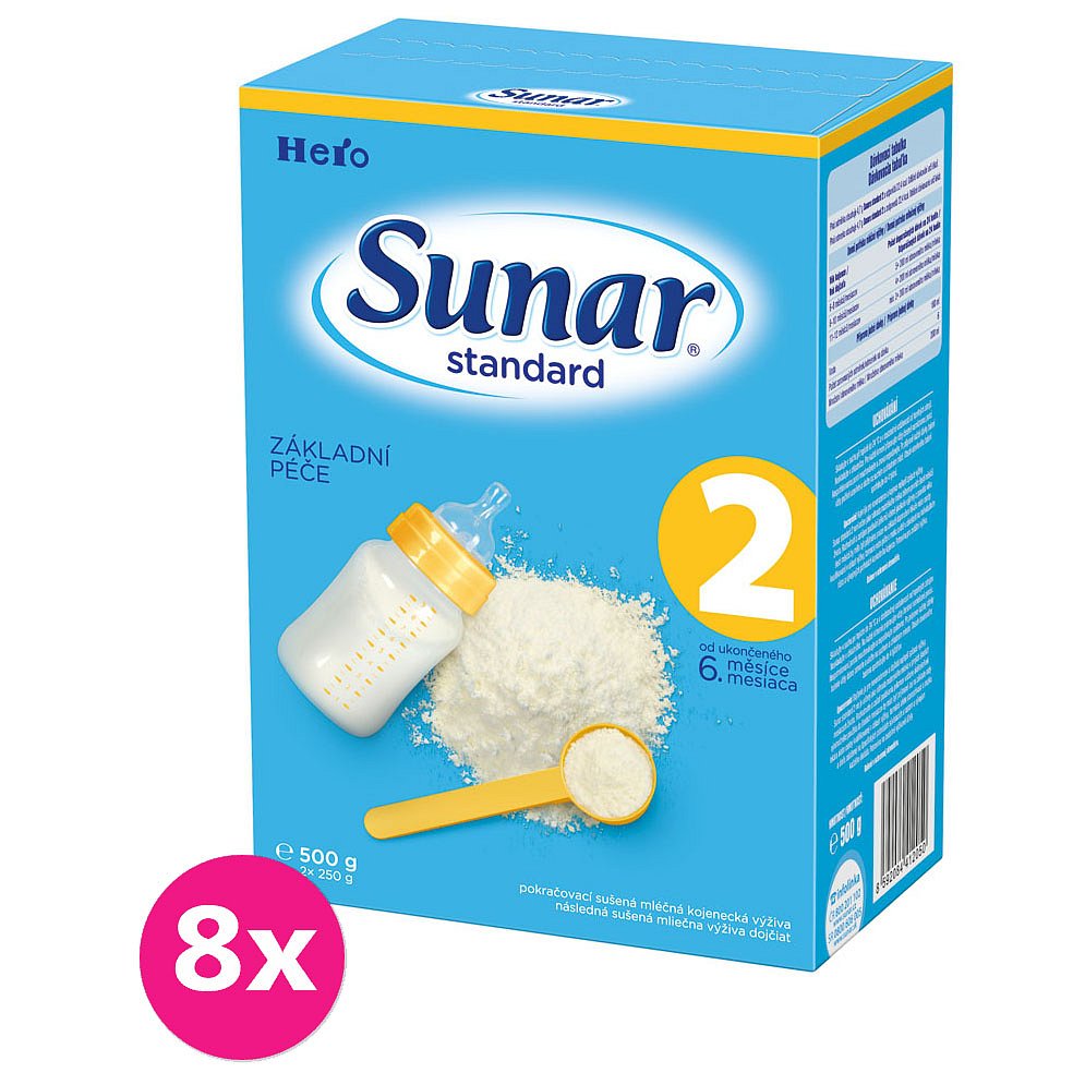 8x SUNAR Standard 2 (500g) – kojenecké mléko