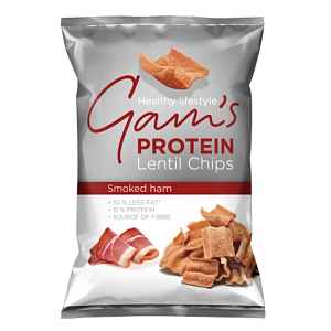 GAM’S Proteinové čočkové lupínky s příchutí uzené šunky, 65 g