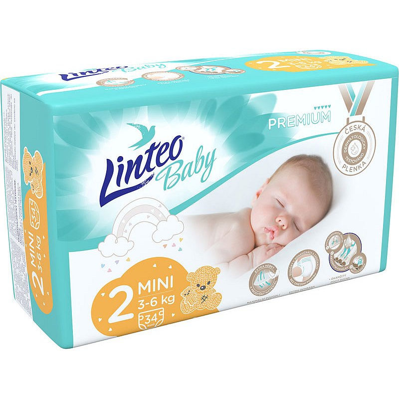 LINTEO BABY Plenky Baby Prémium MINI (3-6 kg) 34 ks