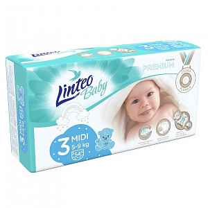 LINTEO BABY Plenky Baby Prémium MIDI (5-9 kg) 54 ks