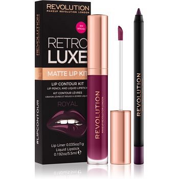 Makeup Revolution Retro Luxe matná sada na rty odstín Royal 5,5 ml